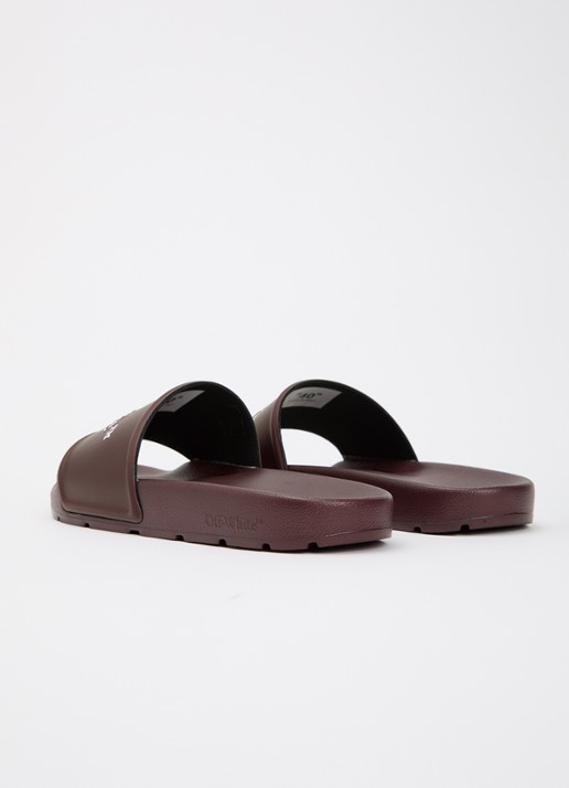 Off-White Bookish slipper met logo - achterkant 6 bordeauxrood