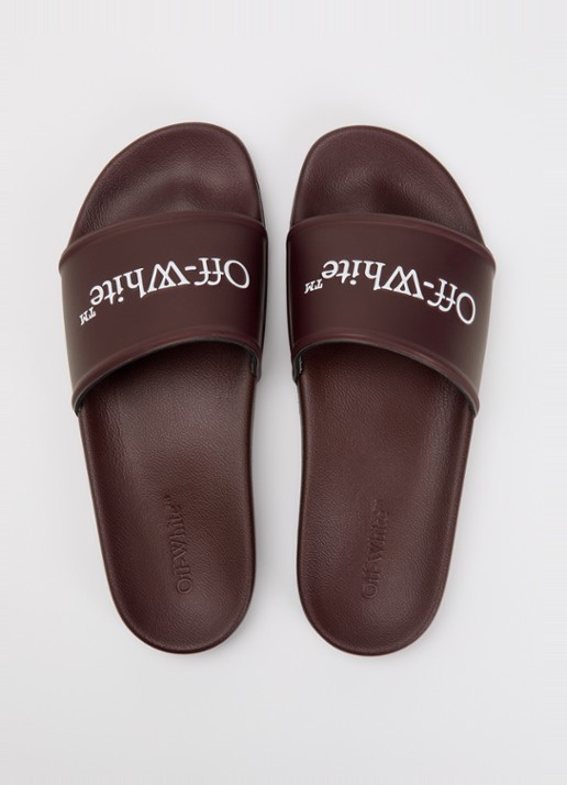 Off-White Bookish slipper met logo - detail 3 bordeauxrood