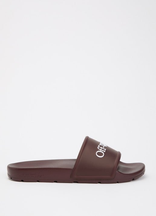 Off-White Bookish slipper met logo - voorkant bordeauxrood