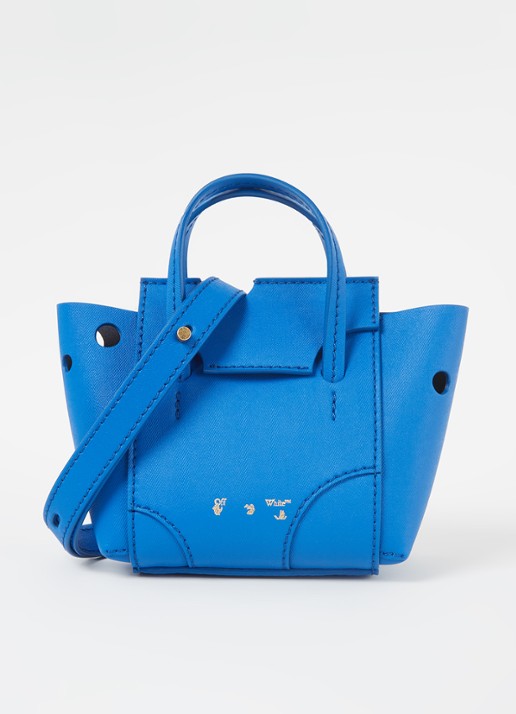 Off-White Burrow 16 handtas van kalfsleer - voorkant 2 blauw