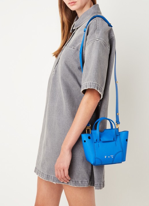 Off-White Burrow 16 handtas van kalfsleer - voorkant 3 blauw