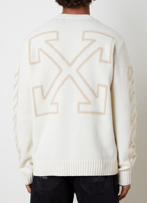 Off-White Diag arrow fijngebreide trui in wolblend