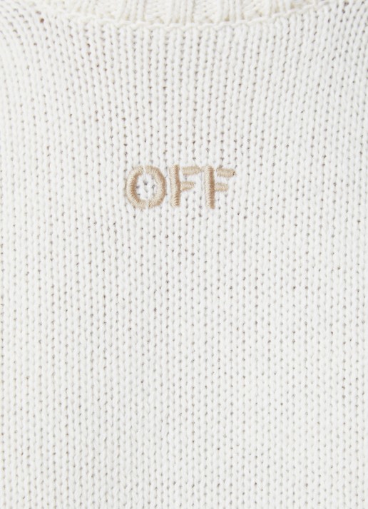 Off-White Diag arrow fijngebreide trui in wolblend - detail 2 beige