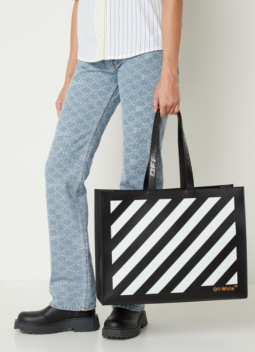Off-White Diag Hybrid shopper van leer - voorkant 6 multicolor