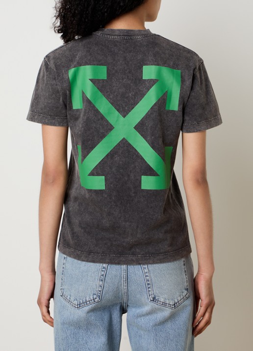 Off-White Eagle arrow T-shirt met front- en backprint - achterkant zwart
