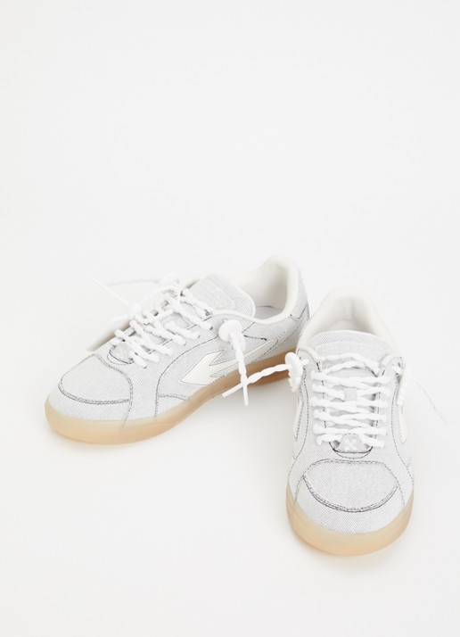 Off-White End Of Play sneaker van denim met details van kalfsleer - detail 2 wit