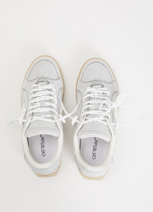 Off-White End Of Play sneaker van denim met details van kalfsleer - detail 3 wit