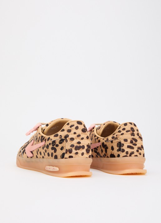 Off-White End Of Play sneaker van leer met ponyhair - achterkant 6 camel