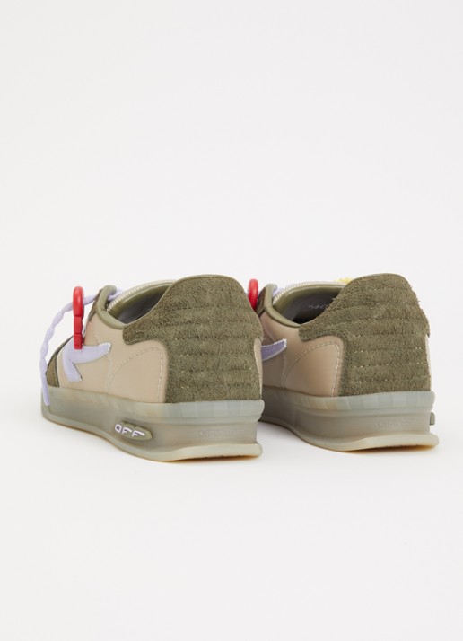 Off-White Ends of Play sneaker met details van kalfssuède - achterkant bruin