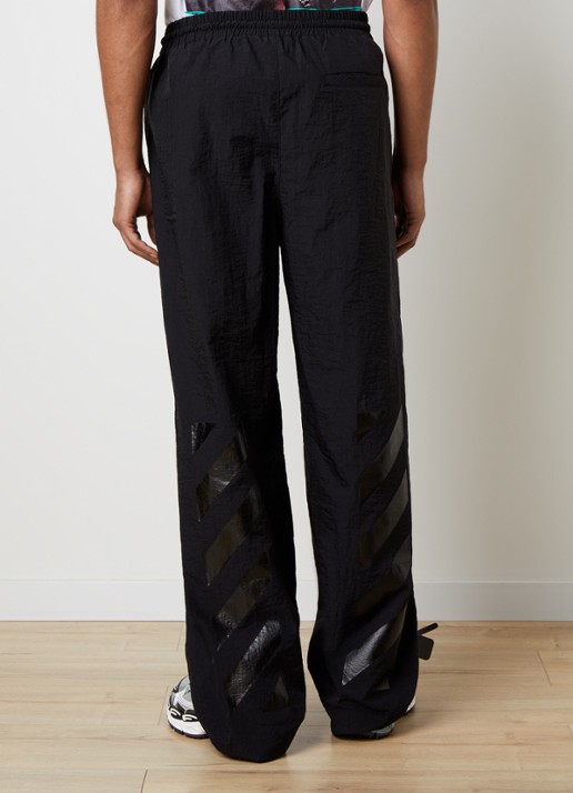 Off-White Glossy arrow wide fit broek met steekzakken - achterkant 4 zwart