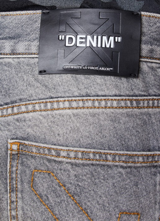 Off-White Half Arrow Cargo wide leg jeans met klepzakken - detail 5 grijs
