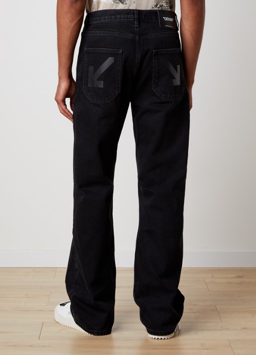 Off-White Half Arrow loose fit jeans met backprint - achterkant 6 zwart