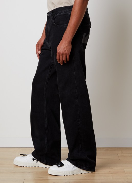 Off-White Half Arrow loose fit jeans met backprint - detail 4 zwart