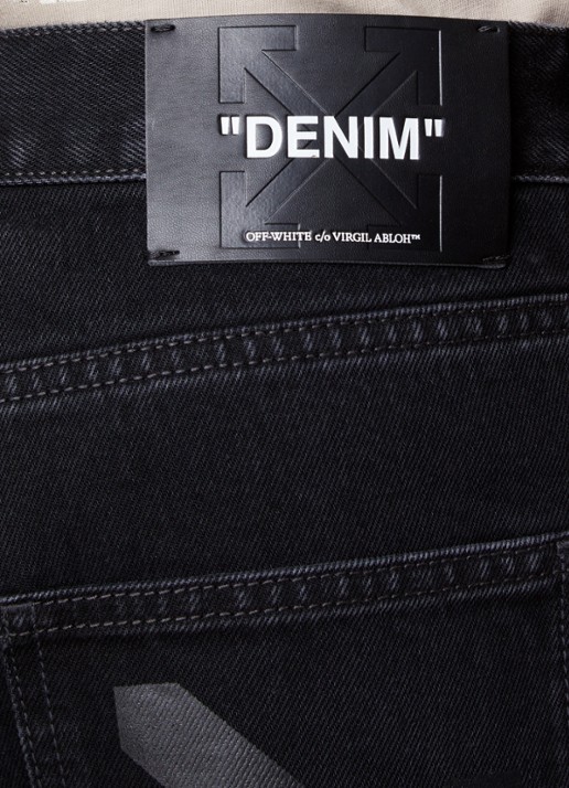 Off-White Half Arrow loose fit jeans met backprint - detail 5 zwart