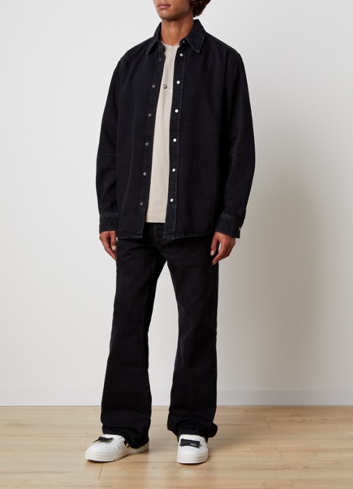 Off-White Half Arrow loose fit jeans met backprint - voorkant 2 zwart