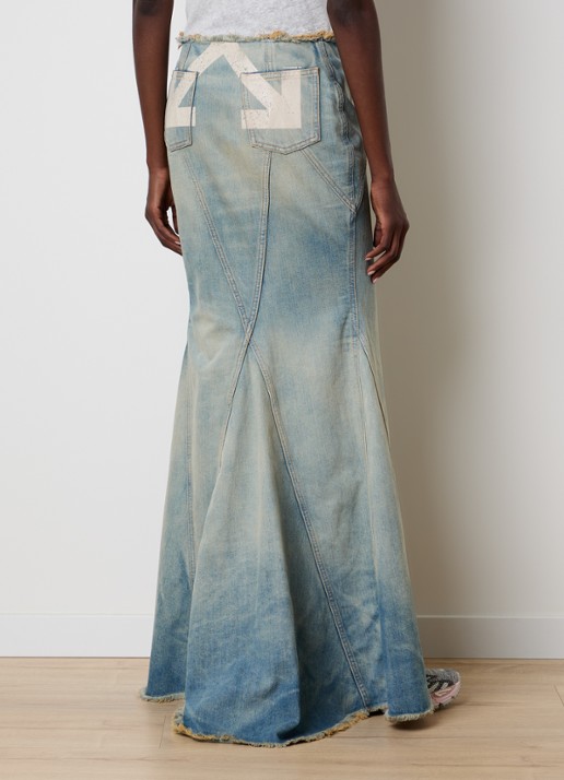 Off-White Half Arrow maxi spijkerrok met verwassen afwerking - achterkant 5 indigo