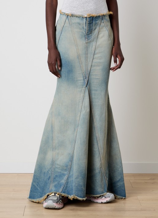 Off-White Half Arrow maxi spijkerrok met verwassen afwerking