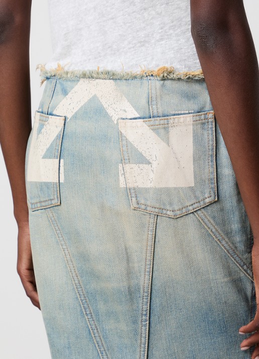 Off-White Half Arrow maxi spijkerrok met verwassen afwerking - detail 2 indigo