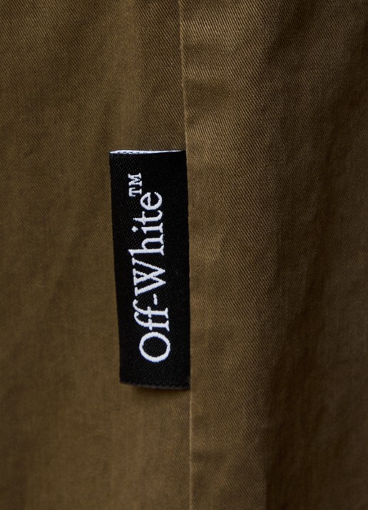 Off-White High waist loose fit broek met opgestikte zakken - detail 3 mosgroen