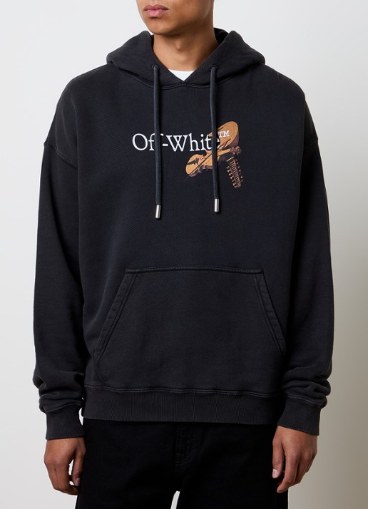 Off-White Hoodie met logo- en backprint - achterkant 6 zwart