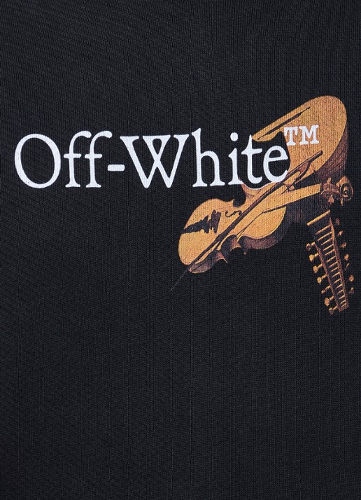 Off-White Hoodie met logo- en backprint - detail 5 zwart