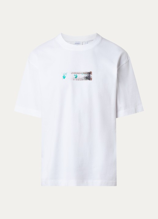 Off-White Inked T-shirt met front- en backprint - voorkant wit