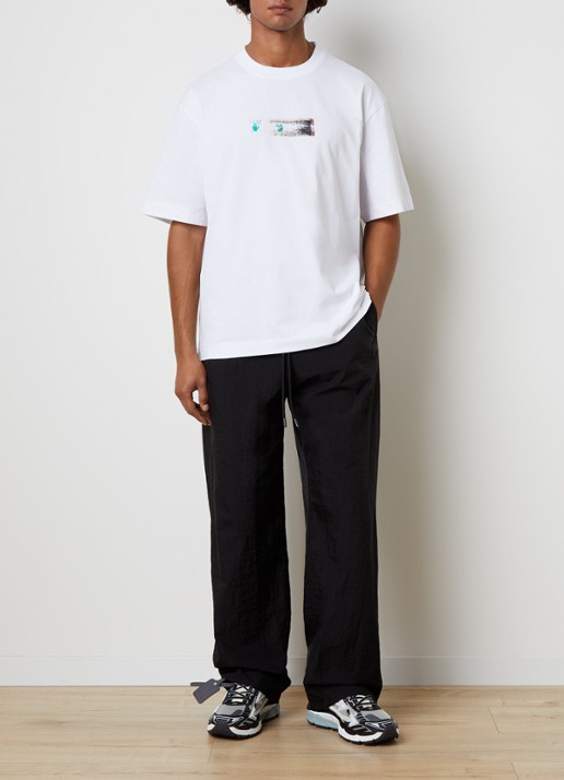 Off-White Inked T-shirt met front- en backprint - voorkant 2 wit