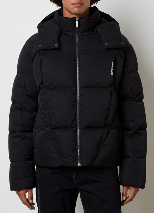Off-White Nyl puffer jack met logo en steekzakken