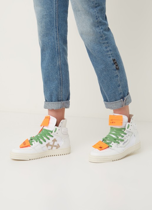 Off-White Off Court 3.0 sneaker van leer  - voorkant 2 wit