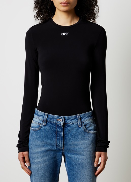 Off-White Off Stamp longsleeve met logo - detail 2 zwart