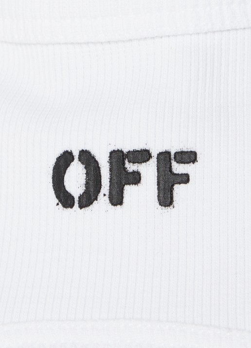 Off-White Off Stamp tanktop met logo en ribstructuur - detail 5 wit