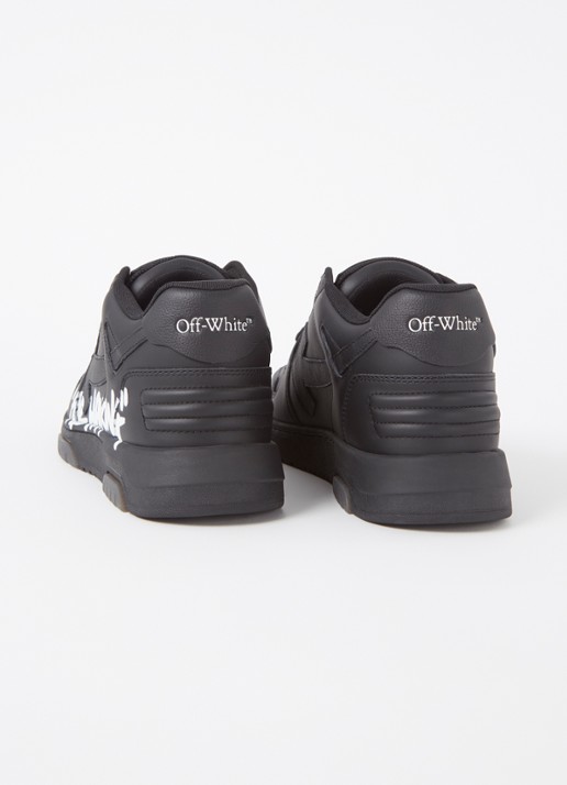Off-White Out Of Office "For Walking" sneaker met leren details - detail 2 zwart