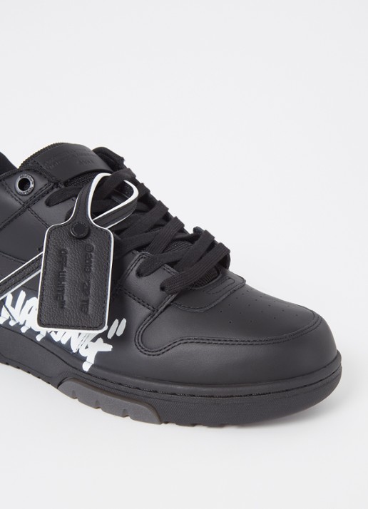 Off-White Out Of Office "For Walking" sneaker met leren details - detail 4 zwart