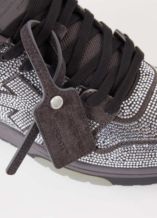 Off-White Out Of Office sneaker met kalfsleren details en strass - detail 6 zwart