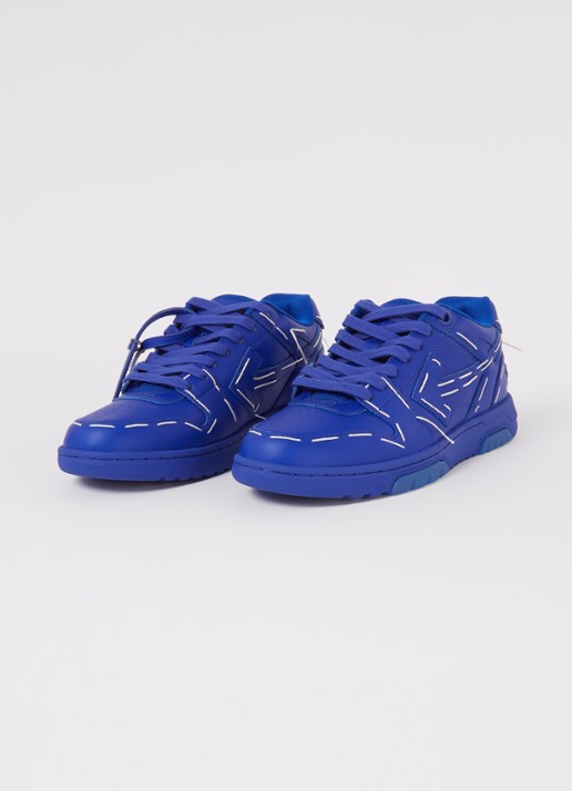 Off-White Out Of Office sneaker met leren details - detail blauw