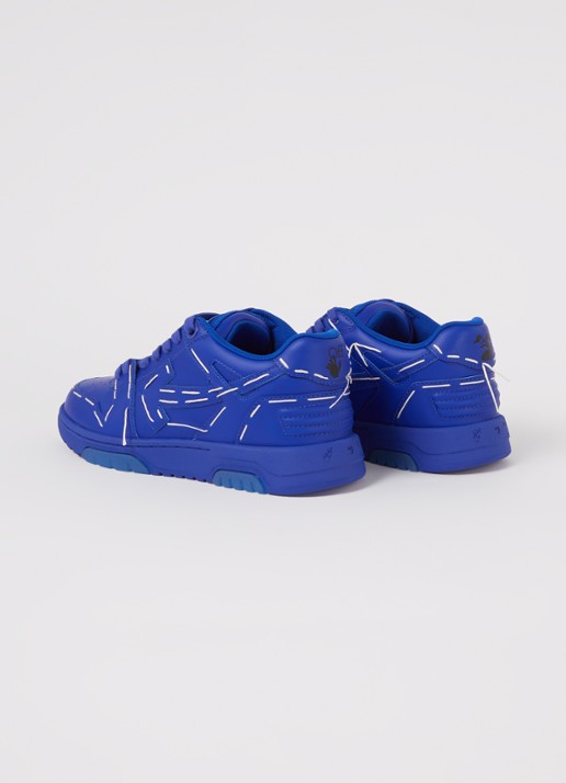 Off-White Out Of Office sneaker met leren details - detail 2 blauw