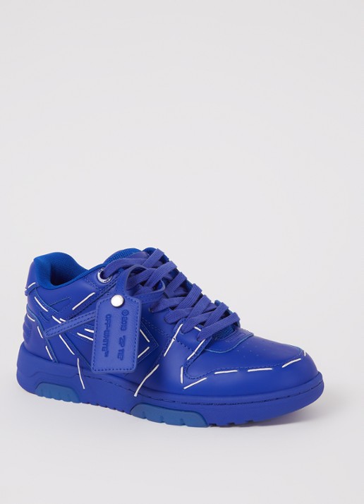 Off-White Out Of Office sneaker met leren details - voorkant 6 blauw