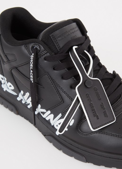 Off-White Out Of Office sneaker van kalfsleer met print - detail 5 zwart
