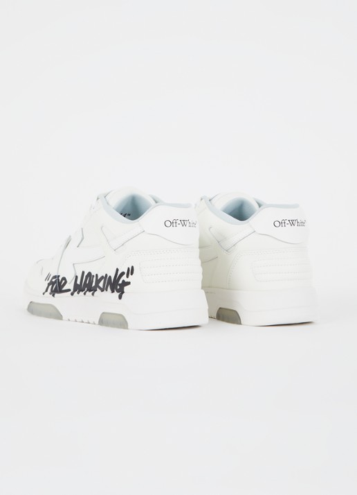 Off-White Out Of Office sneaker van kalfsleer met print - achterkant gebroken wit