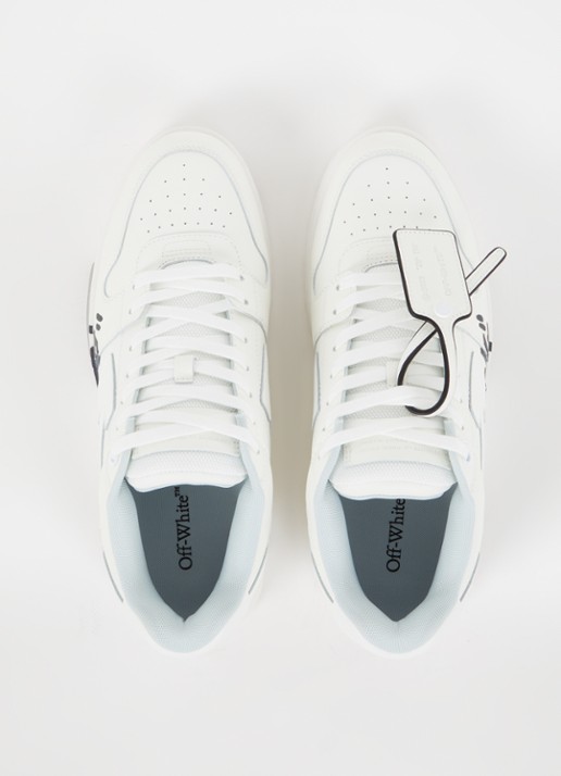Off-White Out Of Office sneaker van kalfsleer met print - detail 5 gebroken wit