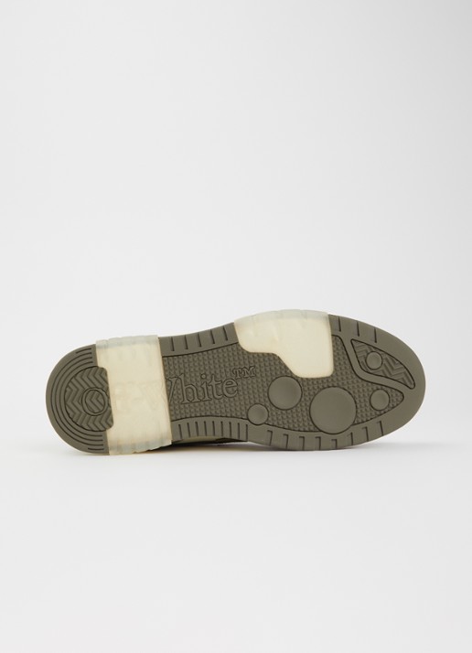 Off-White Out Of Office sneaker van kalfsleer met suède details - detail 4 olijfgroen