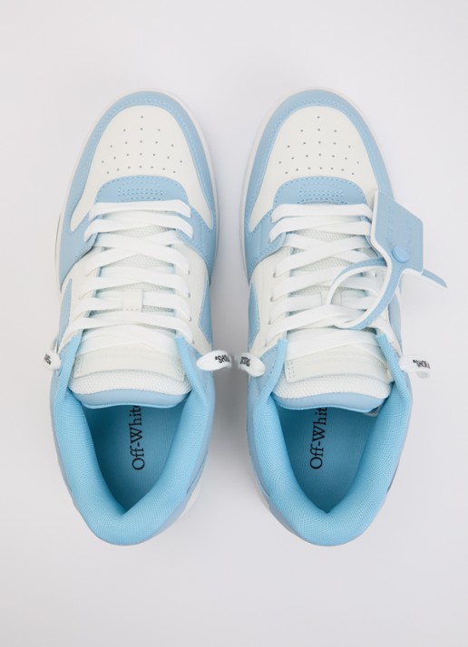 Off-White Out Of Office sneaker van kalfsleer - detail 5 lichtblauw