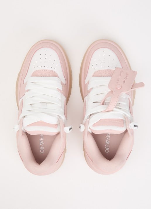 Off-White Out Of Office sneaker van kalfsleer - detail 2 zalmroze
