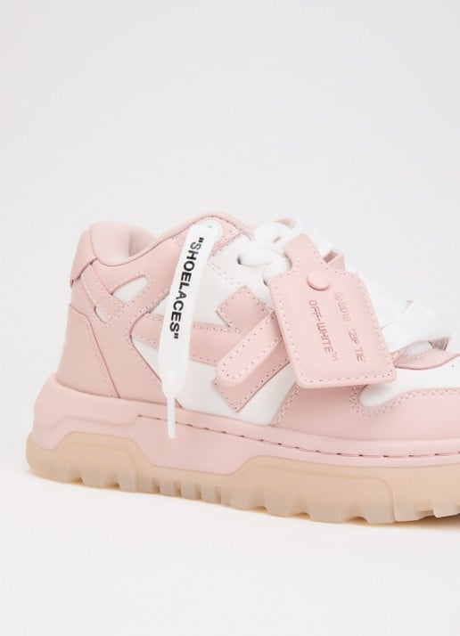 Off-White Out Of Office sneaker van kalfsleer - detail 4 zalmroze