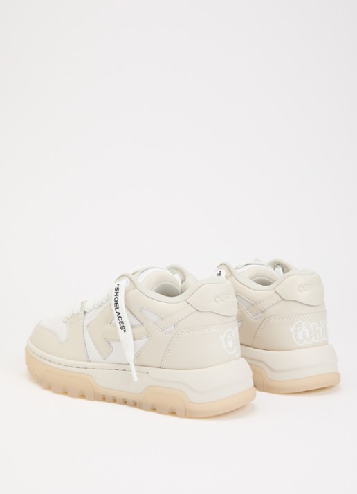 Off-White Out Of Office sneaker van kalfsleer - achterkant 5 beige