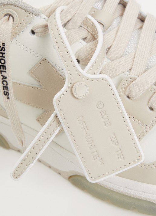 Off-White Out Of Office sneaker van kalfsleer - detail 5 beige