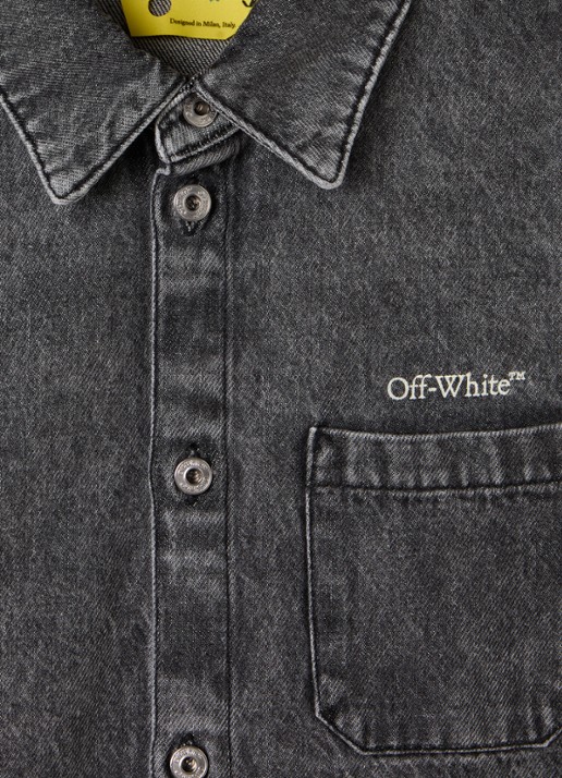 Off-White Overhemd van denim - detail grijs