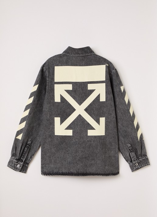 Off-White Overhemd van denim - voorkant 3 grijs