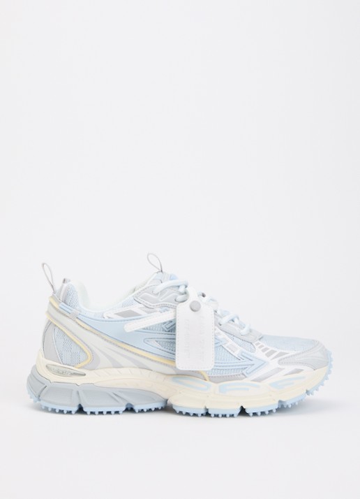 Off-White Ow Be Right Back 2 sneaker met mesh details - voorkant lichtblauw