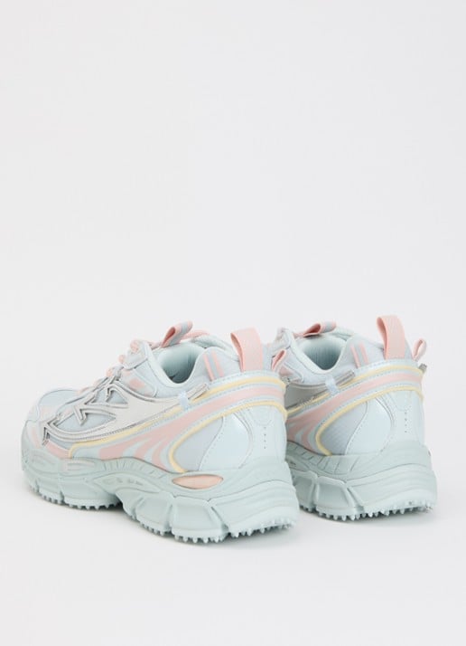 Off-White Ow Be Right Back sneaker met mesh en metallic details - achterkant 6 lichtblauw
